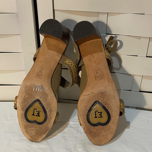 Eric Javits New York Maribel Tan Braided Studded Cuban Sandals. Size 12 - Picture 5 of 6